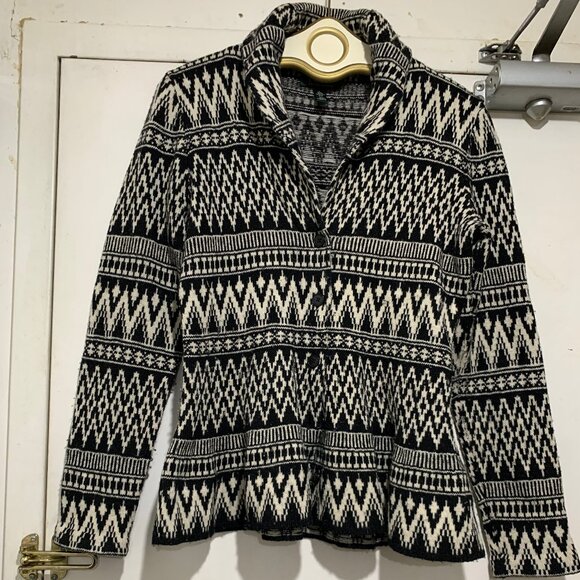 LAUREN RALPH LAUREN KNIT WOOL BLEND PRINT SHAWL SWEATERS SIZE L - Picture 11 of 15